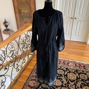 LOFT beach embroidered dress XL